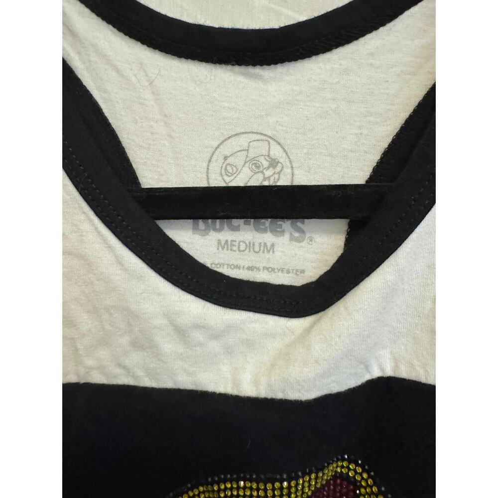Buc-ee's Bedazzled Logo Tank Top Women's Size Medium Two-Tone Y2K Style - Picture 3 of 4